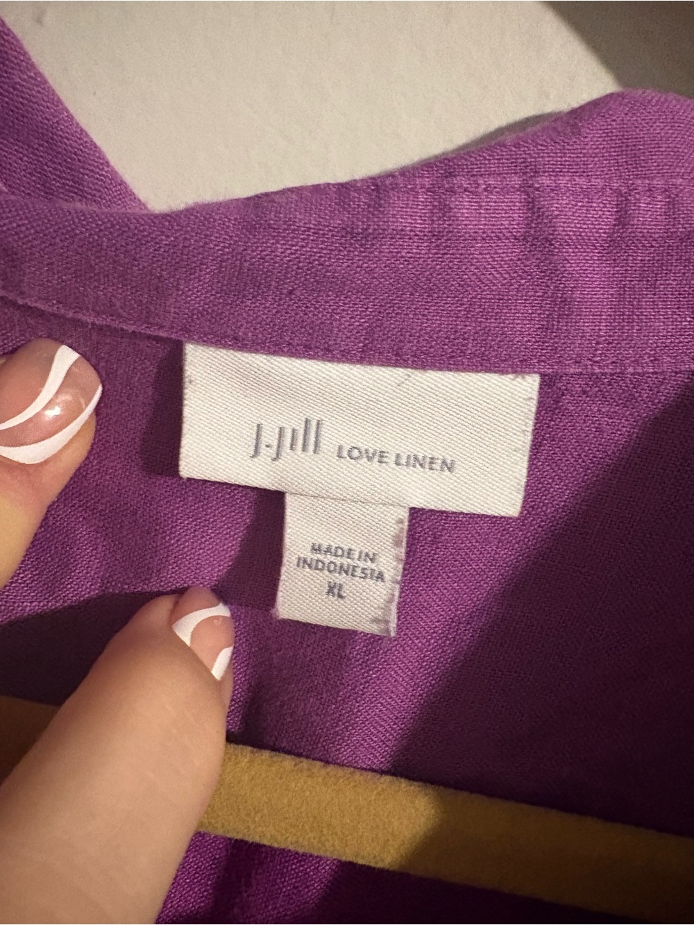 J Jill Love Linen Women’s 100% Linen Button Up Shirt In Sugarbeet Blouse Top - Picture 3 of 12